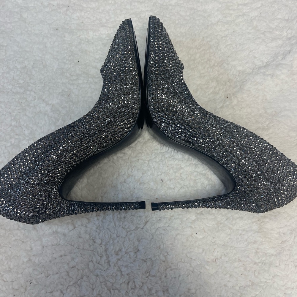 Steve Madden Daisy Gunmetal Rhinestone Heels - Picture 3 of 9